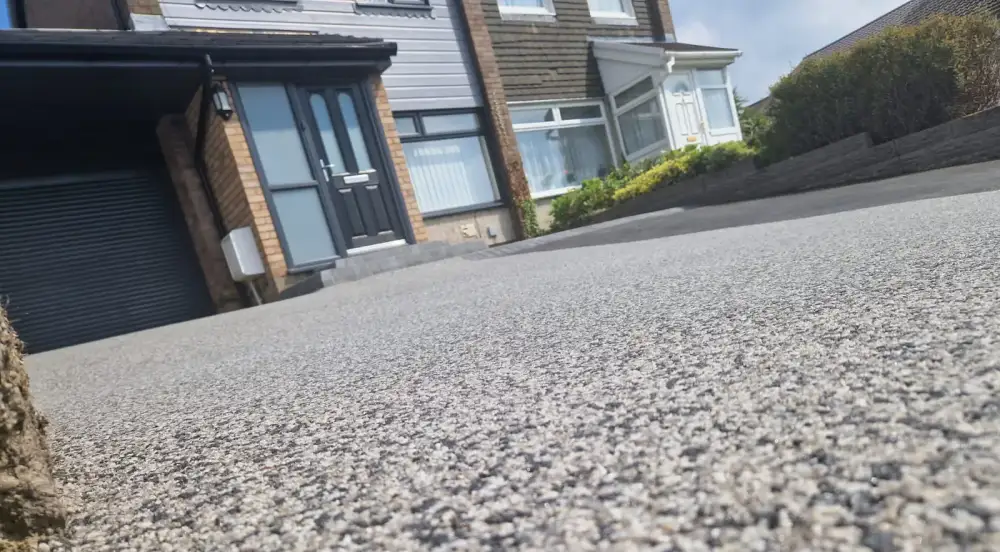 Close view of a clean, consistent resin-bound surface